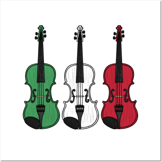 Violin Italian Flag Violinist Musician Italy Wall Art by doodlerob